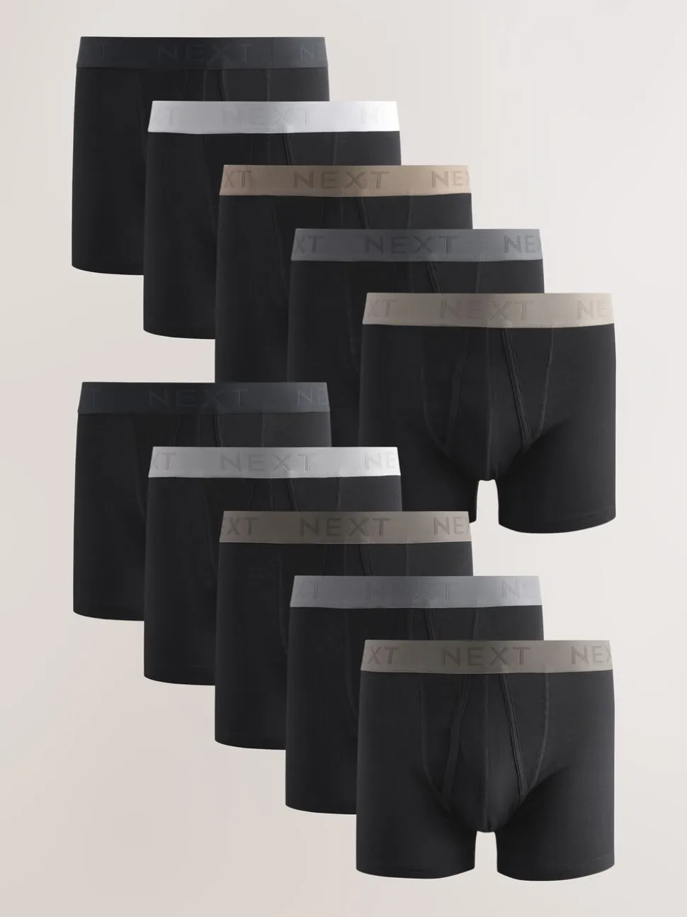 Zwarte neutrale tailleband - Standaard - 10 Boxershorts zonder plooi