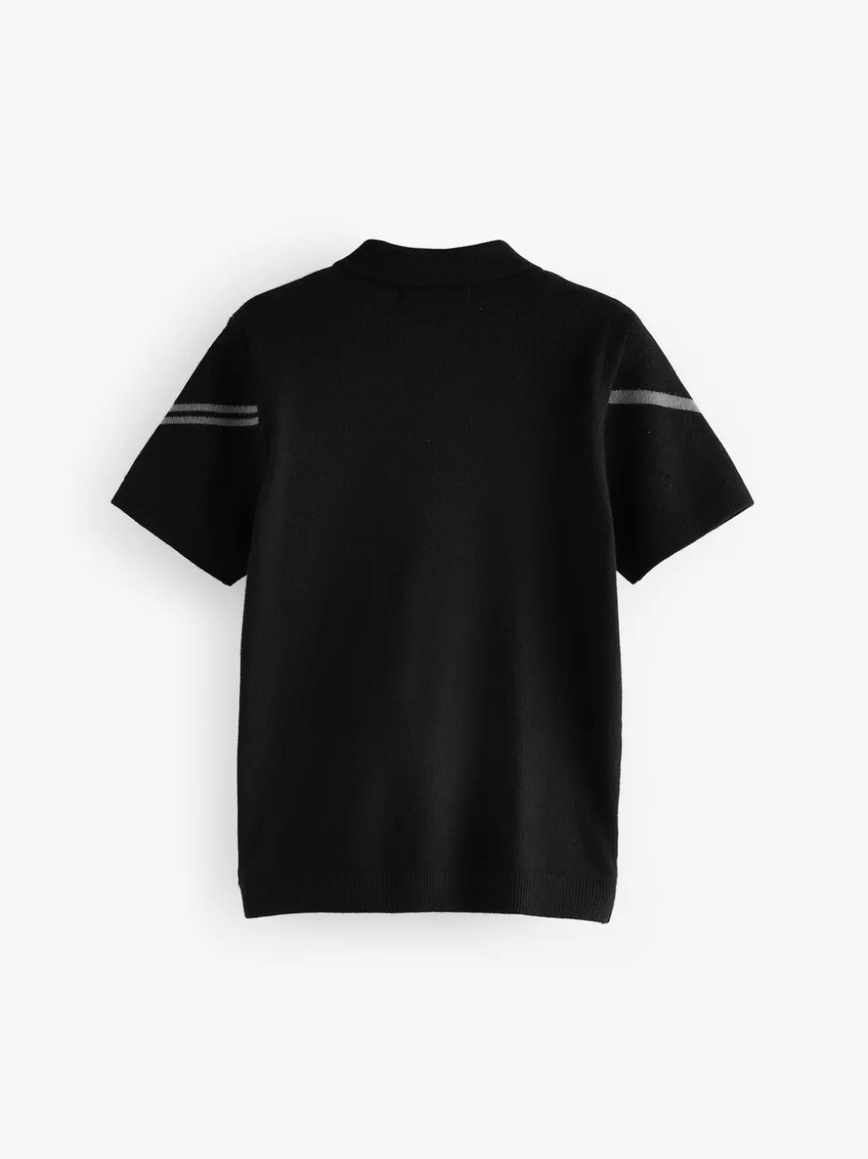 Zwarte ruit - Gebreid poloshirt met rits bij de hals (3-16jr)