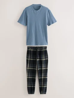 Zwarte ruit - Textured Cosy Motionflex Cuffed Pyjamas Set