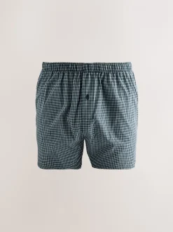 Zwarte streep - Verpakking van 4 - Geweven boxershorts van puur katoen