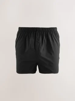 Zwarte streep - Verpakking van 4 - Geweven boxershorts van puur katoen