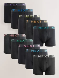 Zwarte tailleband met felgekleurde tekst in ombré - Hipster boxers van katoenrijke mix