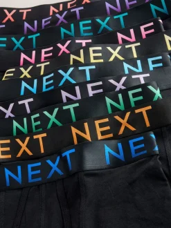 Zwarte tailleband met felgekleurde tekst in ombré - Hipster boxers van katoenrijke mix