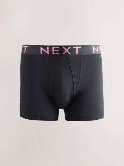 Zwarte tailleband met felgekleurde tekst in ombré - Hipster boxers van katoenrijke mix