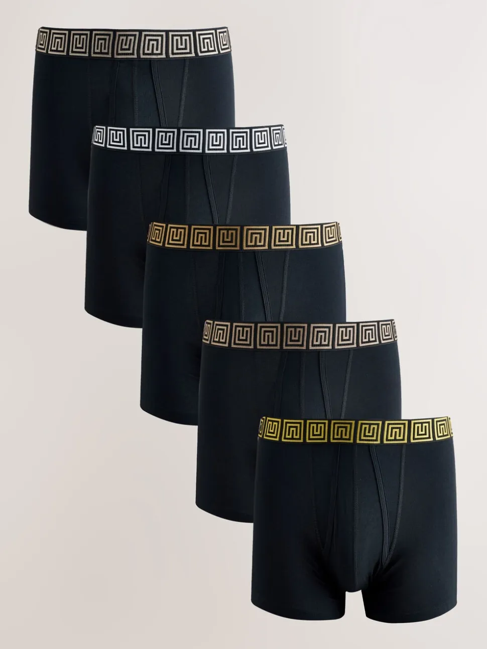 Zwarte taillebanden met metallic motief - Boxershorts van katoenrijk materiaal met A-voorkant