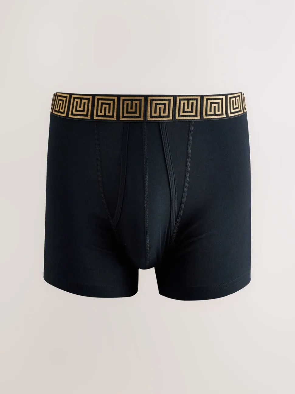Zwarte taillebanden met metallic motief - Boxershorts van katoenrijk materiaal met A-voorkant
