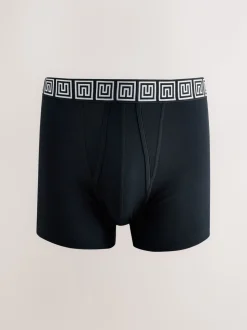 Zwarte taillebanden met metallic motief - Boxershorts van katoenrijk materiaal met A-voorkant