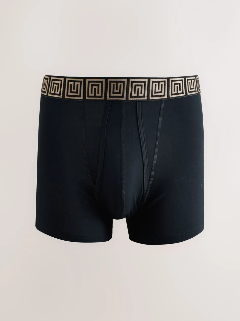 Zwarte taillebanden met metallic motief - Boxershorts van katoenrijk materiaal met A-voorkant