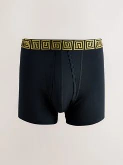 Zwarte taillebanden met metallic motief - Boxershorts van katoenrijk materiaal met A-voorkant
