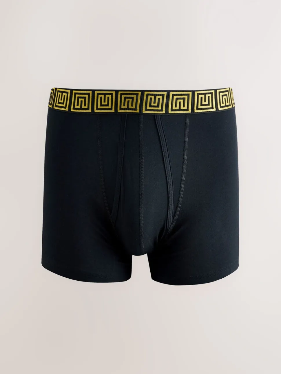 Zwarte taillebanden met metallic motief - Boxershorts van katoenrijk materiaal met A-voorkant