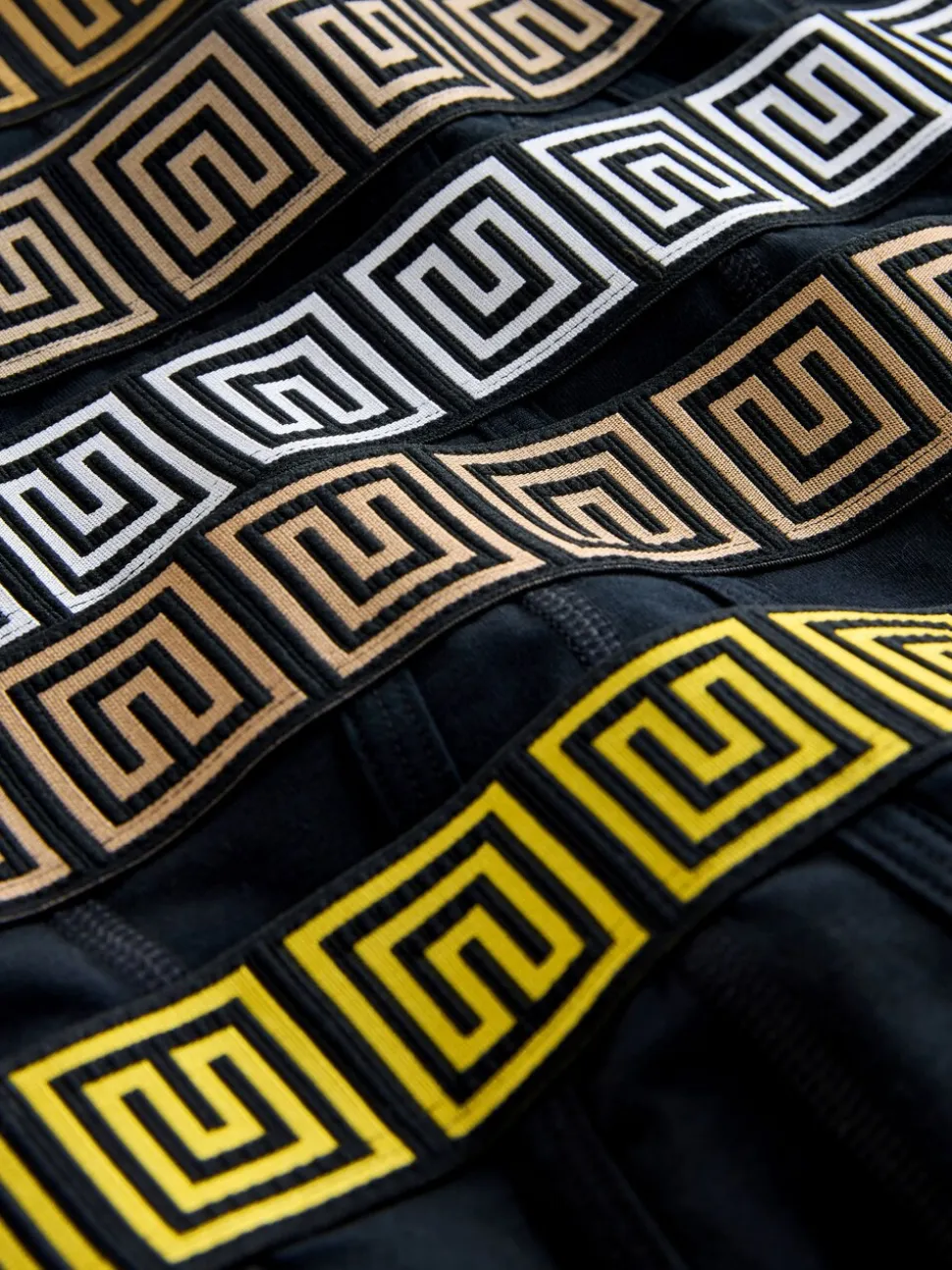 Zwarte taillebanden met metallic motief - Boxershorts van katoenrijk materiaal met A-voorkant