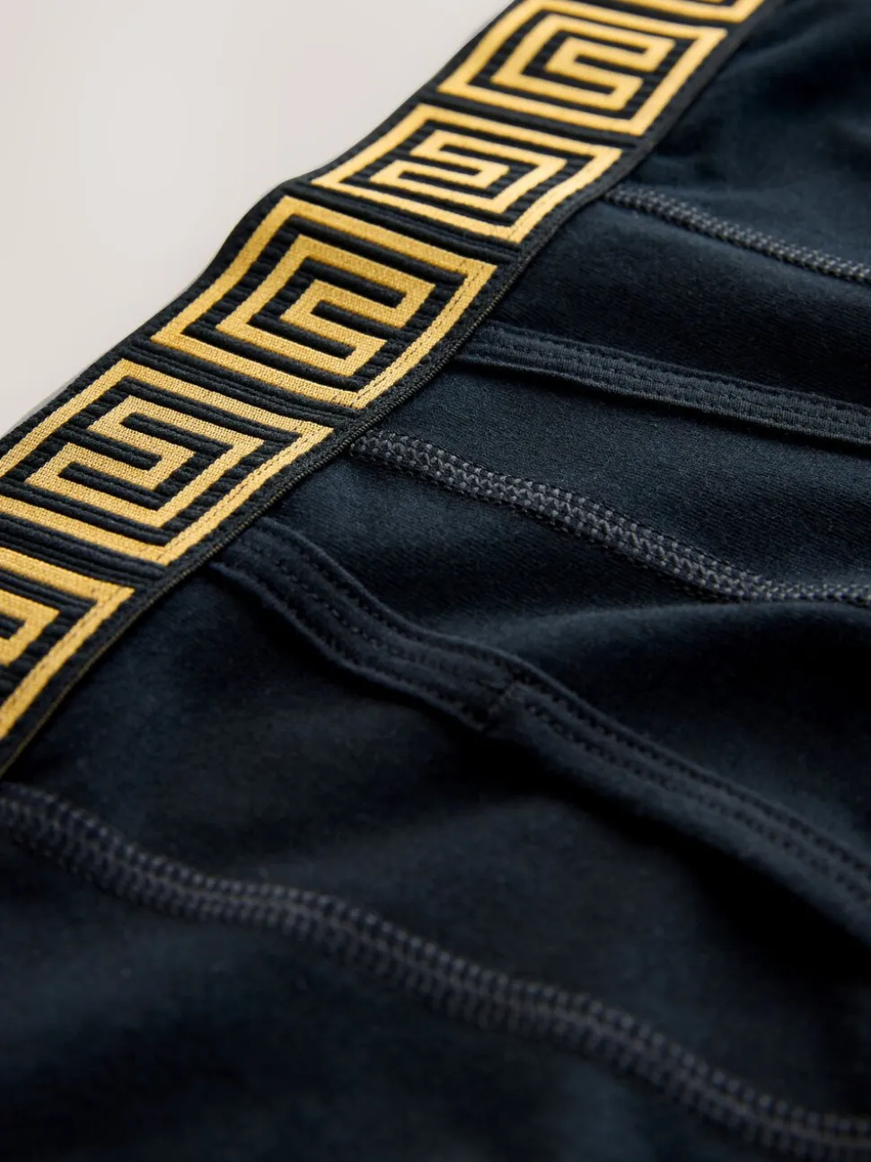Zwarte taillebanden met metallic motief - Boxershorts van katoenrijk materiaal met A-voorkant