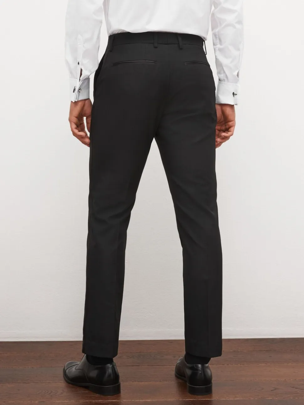 Zwarte tape met details - Slim Fit - Pantalon in smokingstijl