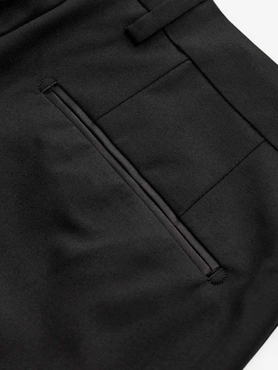 Zwarte tape met details - Slim Fit - Pantalon in smokingstijl