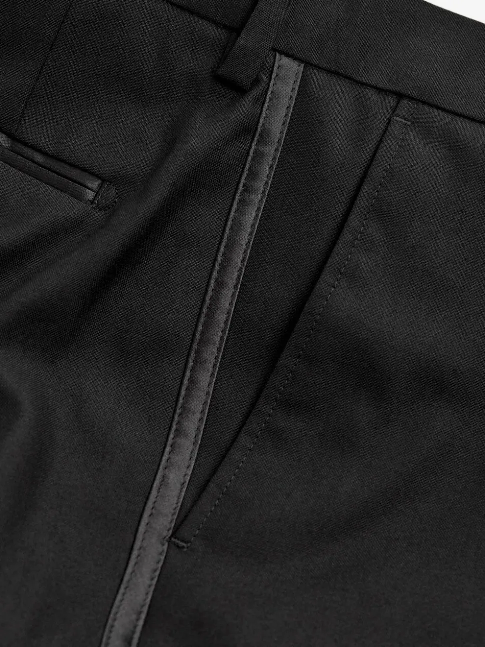 Zwarte tape met details - Slim Fit - Pantalon in smokingstijl