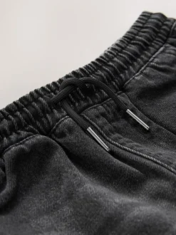 Zwarte wassing - Denim jeans met elastische taille (3-16jr)