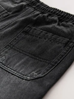 Zwarte wassing - Denim jeans met elastische taille (3-16jr)