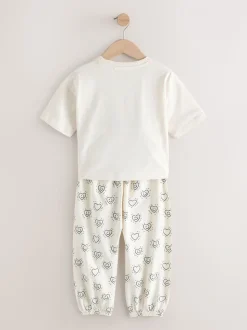 Zwart/ecru - Verpakking van 2 pyjama's met joggingbroek (3-16 jr)