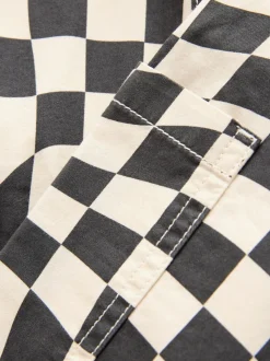 Zwart/ecru dambordprint - Tuinbroek (3mnd -7jr)