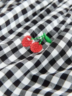 Zwarte/witte gingham-ruit - Sleeveless Playsuit (3mths-7yrs)