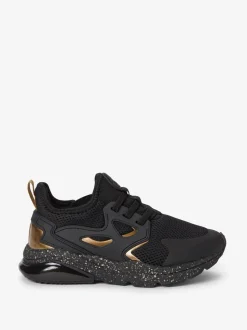 Zwart/goud - Elastische sportschoenen