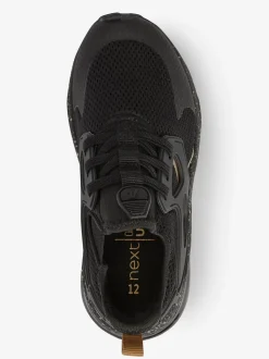 Zwart/goud - Elastische sportschoenen