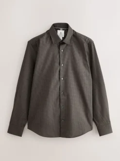 Zwart/goud - Smart Trimmed Long Sleeve Party Shirt