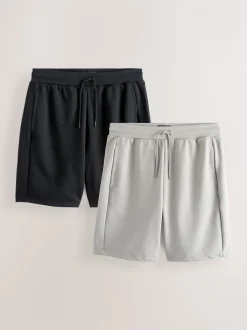 Zwart/grijs - 2 jersey shorts met ritszakje