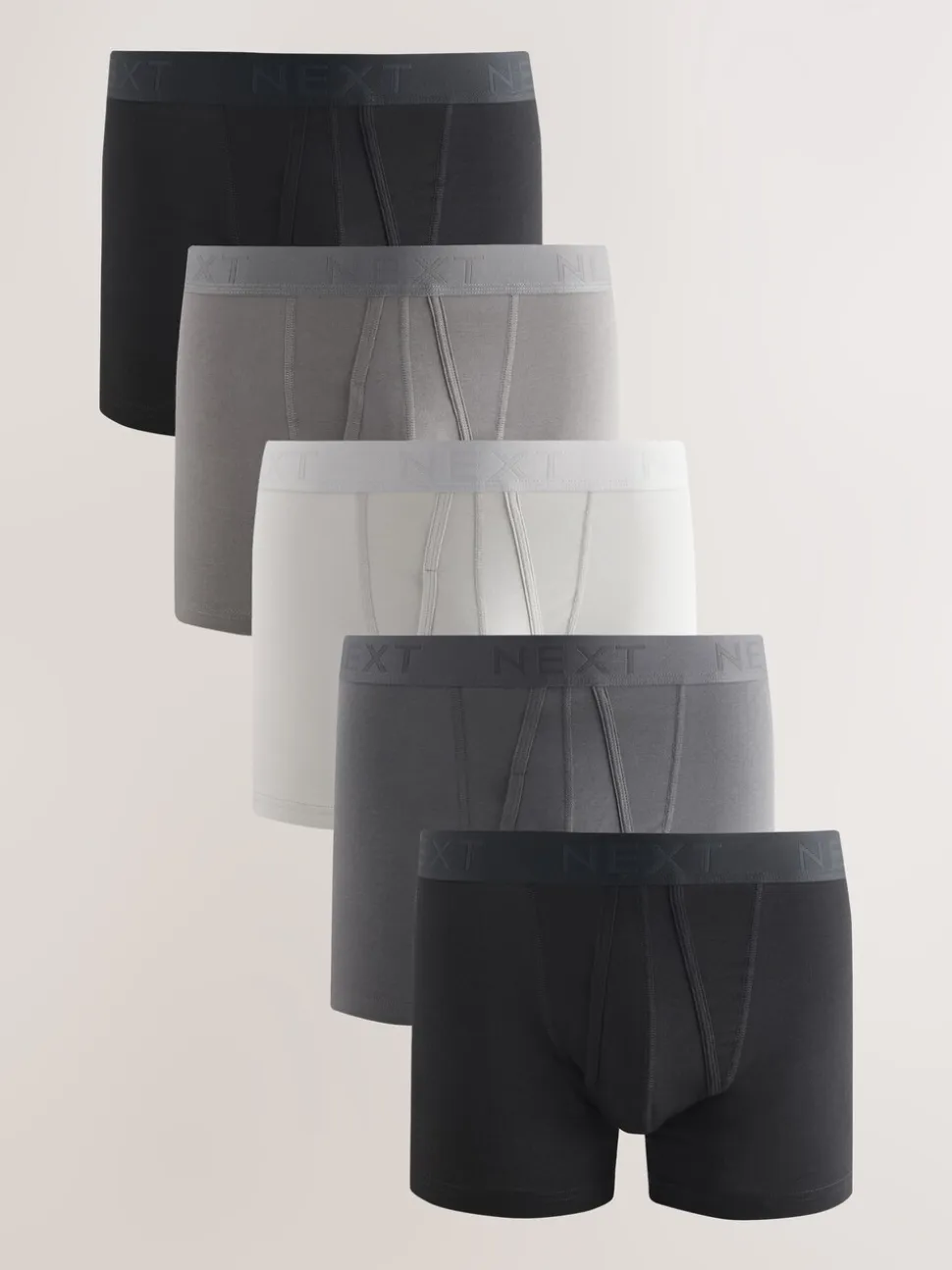 Zwart/grijs - Boxershorts van katoenrijk materiaal met A-voorkant
