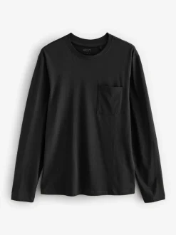 Zwart/grijs - Long Sleeve Cuffed 100% Cotton Pyjamas