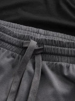 Zwart/grijs - Long Sleeve Cuffed 100% Cotton Pyjamas