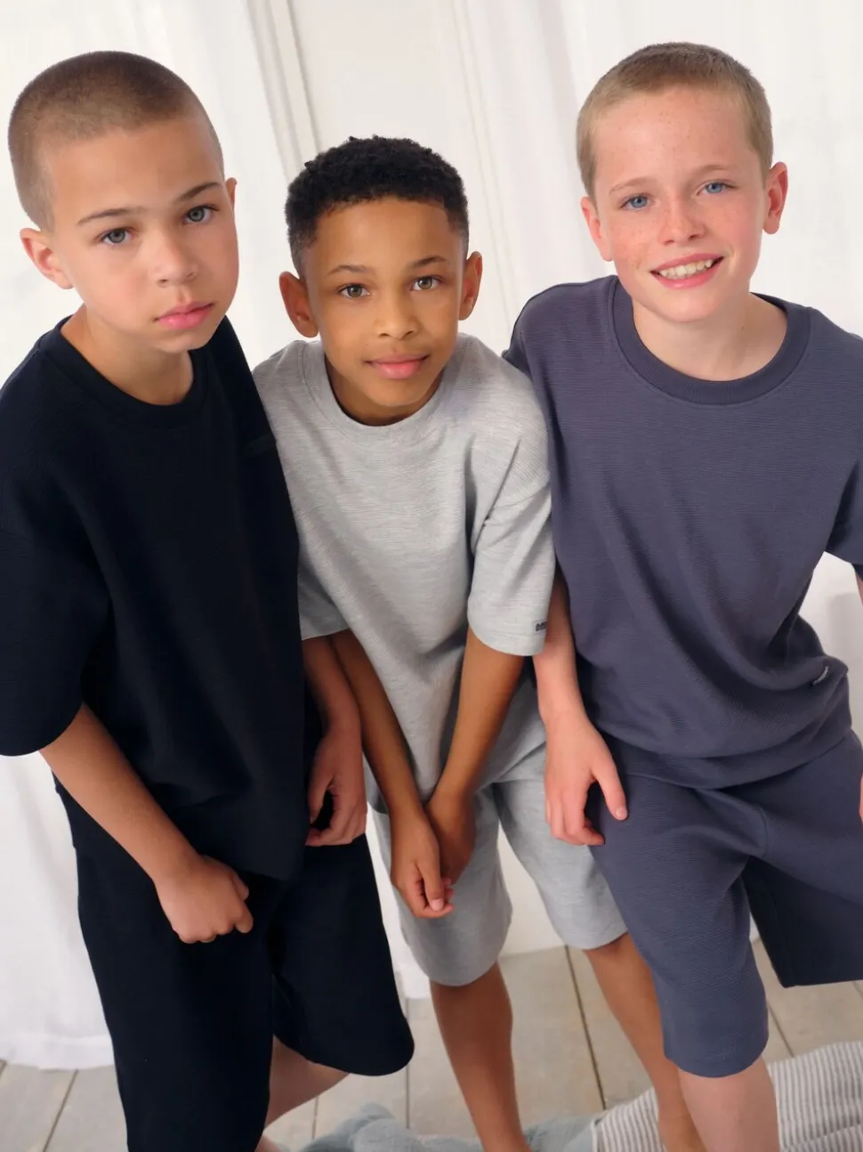 Zwart/grijs - Set van 3 pyjama's met short (3-16 jr)