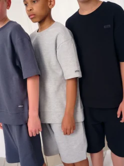 Zwart/grijs - Set van 3 pyjama's met short (3-16 jr)