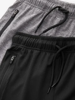 Zwart/grijs - Verpakking van 2 lichtgewicht sportshorts (3-17jaar)