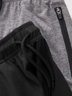 Zwart/grijs - Verpakking van 2 lichtgewicht sportshorts (3-17jaar)