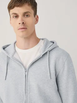 Zwart/grijs gemêleerd - Cotton Rich Heavyweight Jersey Full Zip Hoodies 2 Pack