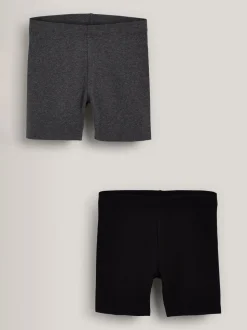 Zwart/grijs gemêleerd - Set van 2 fietsshorts (3 - 16 jr)