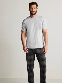 Zwart/grijs geruit - 2 jersey pyjama's