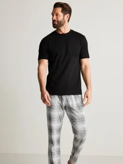Zwart/grijs geruit - 2 jersey pyjama's