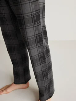 Zwart/grijs geruit - 2 jersey pyjama's