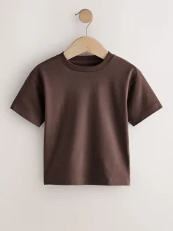 Zwart/Grijs/Bruin/kiezelkleurig/Wit - Set van 5 T-shirts met korte mouwen (3mnd-7jr)