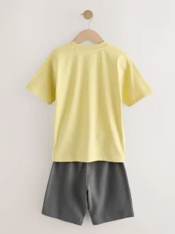 Zwart/grijs/geel - Set van 3 pyjama's met short (3-16 jr)