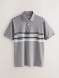 Zwart/grijs/naturel blok - Set van 3 jersey poloshirts met korte mouwen