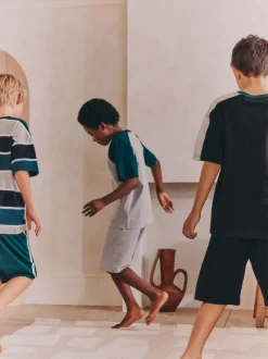 Zwart/groen - Set van 3 pyjama's met short (3-16 jr)