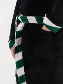 Zwart/groen Slytherin - Vanilla Underground Harry Potter Hooded Bathrobe Dressing Gown