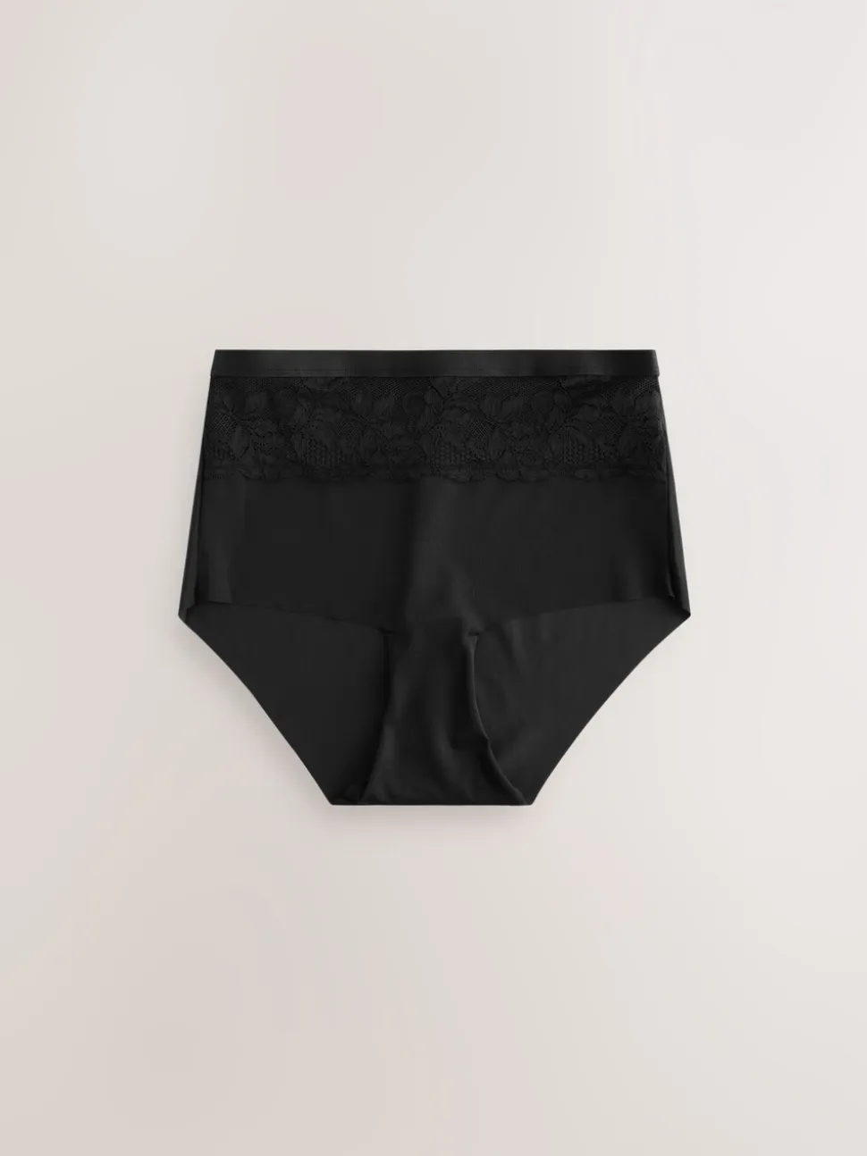 Zwart/huidskleurig - 2 Slipjes met licht buikcorrigerende hoge taille