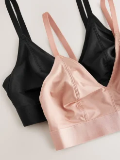 Zwart/huidskleurig - DD+ Ultimate Comfort Bralettes zonder beugel 2 verpakking