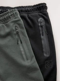 Zwart/Leisteen grijs - Interlock Soft Touch 2 Pack Cuffed Joggers