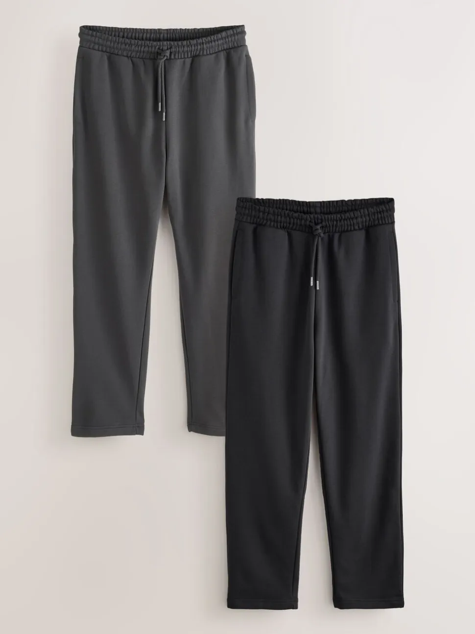 Zwart/Leisteen grijs - Straight Fit Brushback Heavyweight 2 Pack Joggers