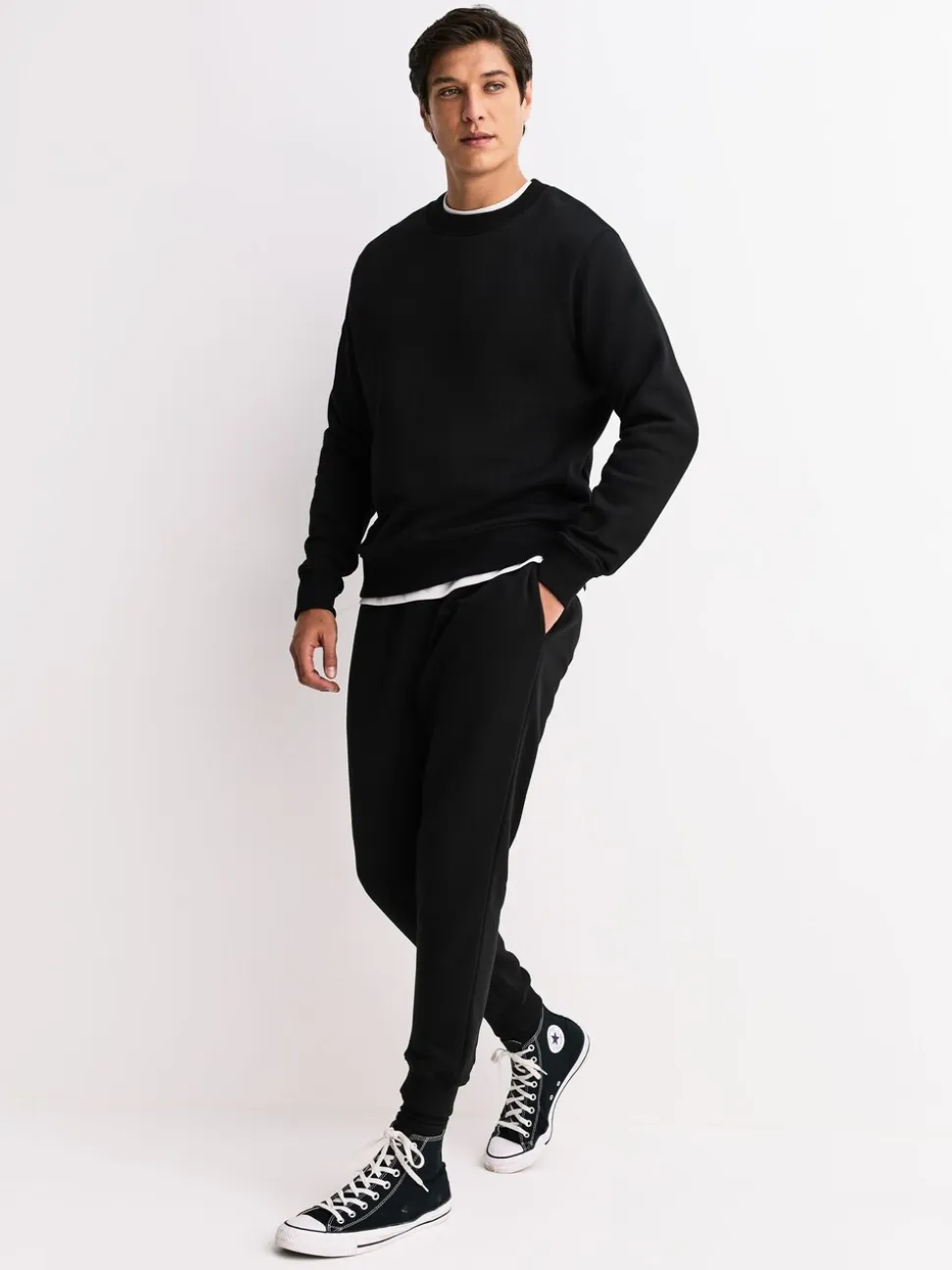 Zwart/Leisteen grijs - Straight Fit Brushback Heavyweight 2 Pack Joggers